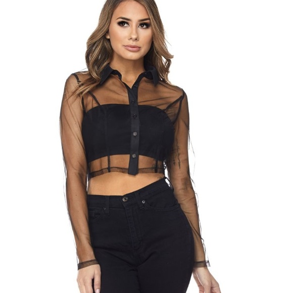 1L left! Mesh Crop Top - Picture 4 of 9
